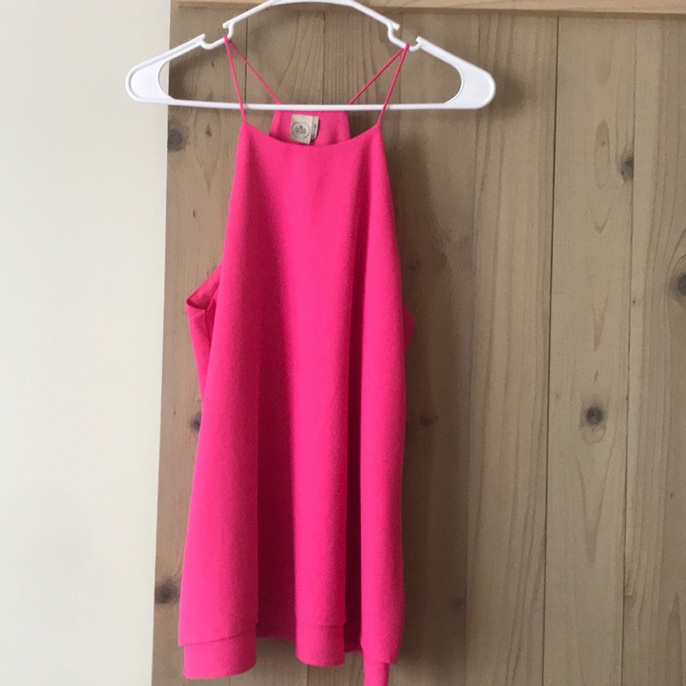 Paper crane hot pink blouse